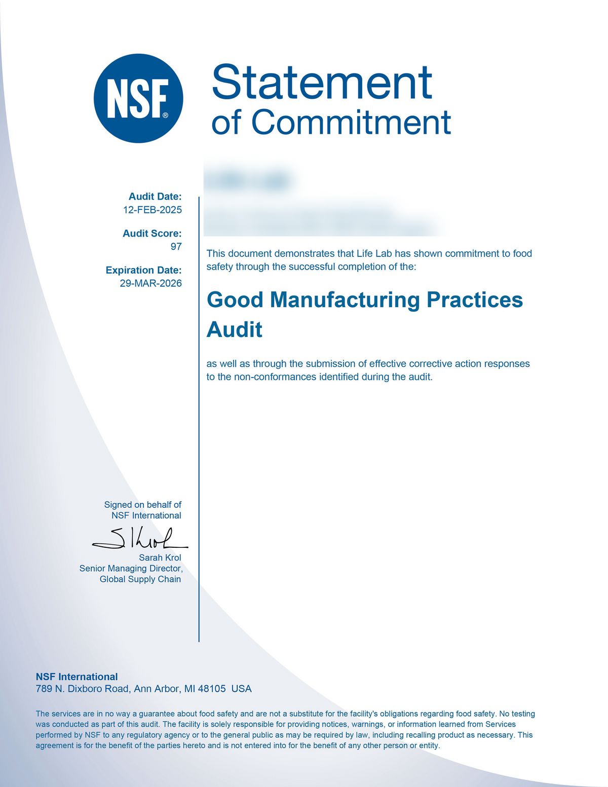 Good Manufacturing Practices (GMP) Audit
